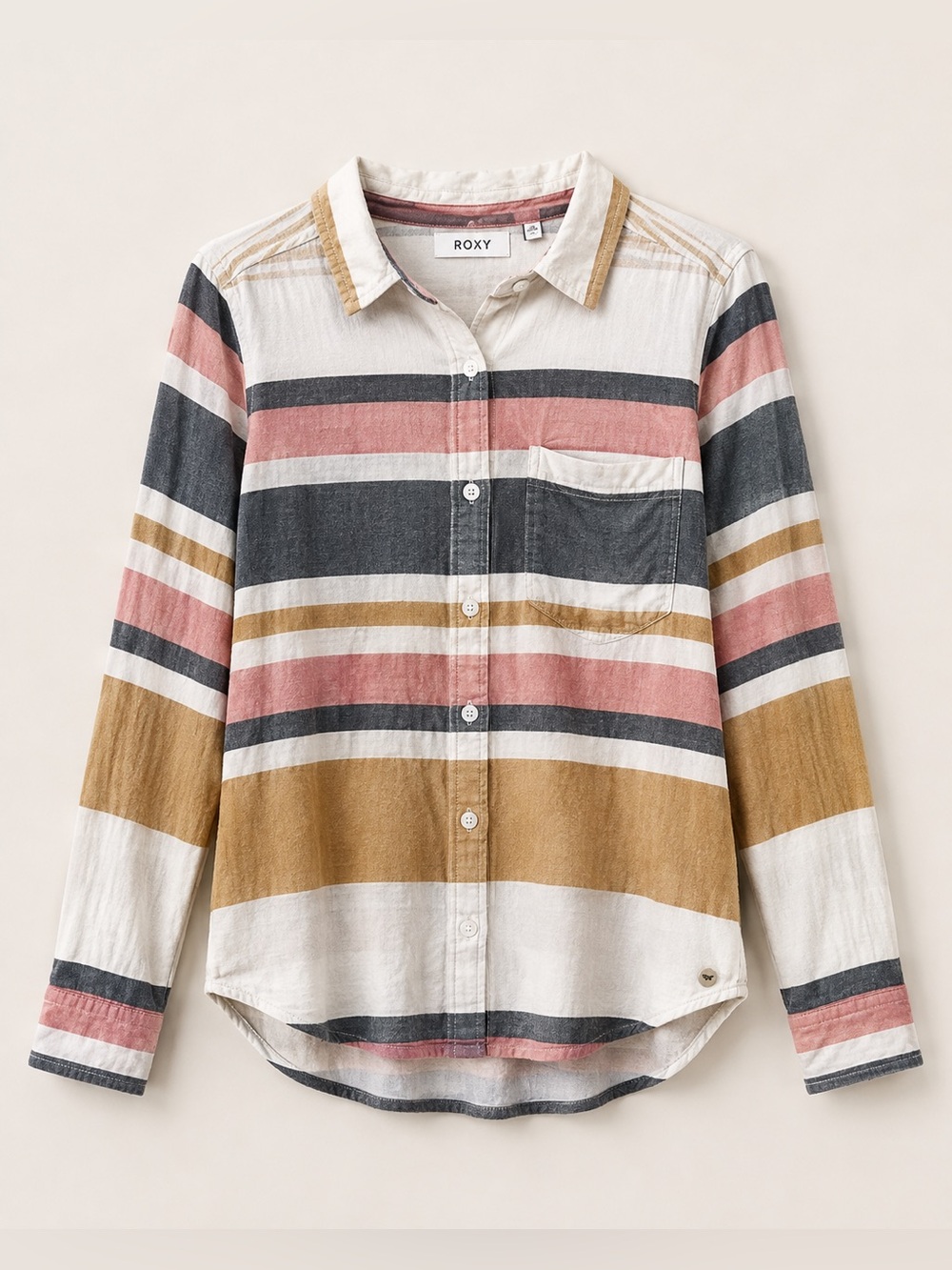Roxy long sleeve button down flannel size large